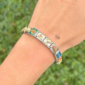 READY TO WEAR Italian Charm Bracelet with 18 Mixed Vintage Charms – Unique Gift